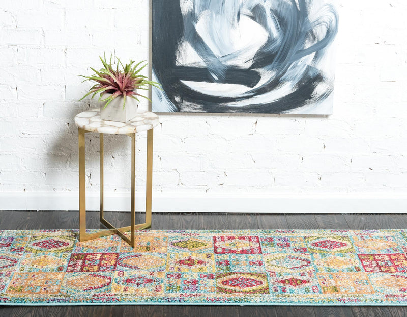 Sedona Vista Collection Area Rug -  Zuni Runner Light Blue  lifestyle 21