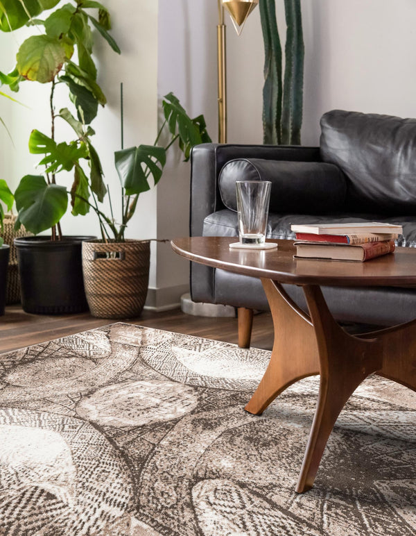 Riviera Elegance Collection Area Rug -  Nice Rectangle Brown  lifestyle 13