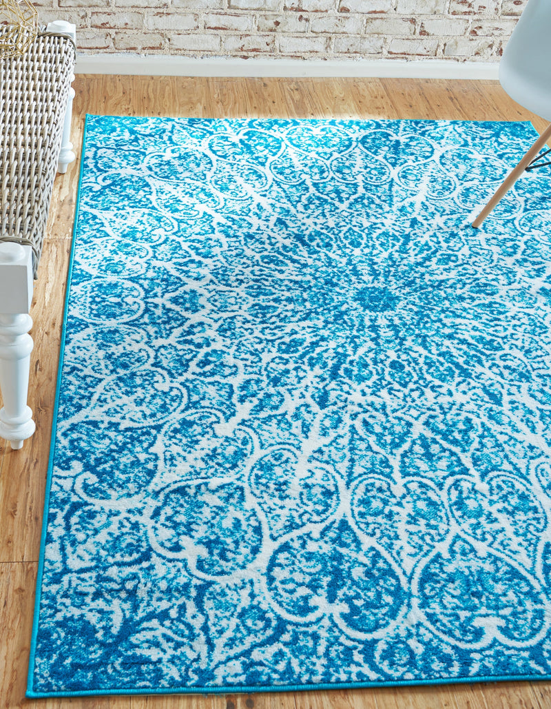 Riviera Elegance Collection Area Rug -  Eze Rectangle Turquoise  lifestyle 7