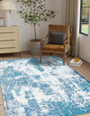 Riviera Elegance Collection Area Rug -  Grasse Rectangle Blue  lifestyle 3