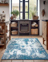 Riviera Elegance Collection Area Rug -  Grasse Rectangle Blue  lifestyle 8
