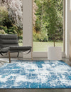 Riviera Elegance Collection Area Rug -  Grasse Rectangle Blue  lifestyle 12