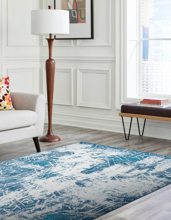 Riviera Elegance Collection Area Rug -  Grasse Rectangle Blue  lifestyle 18