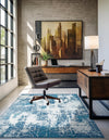 Riviera Elegance Collection Area Rug -  Grasse Rectangle Blue  lifestyle 22
