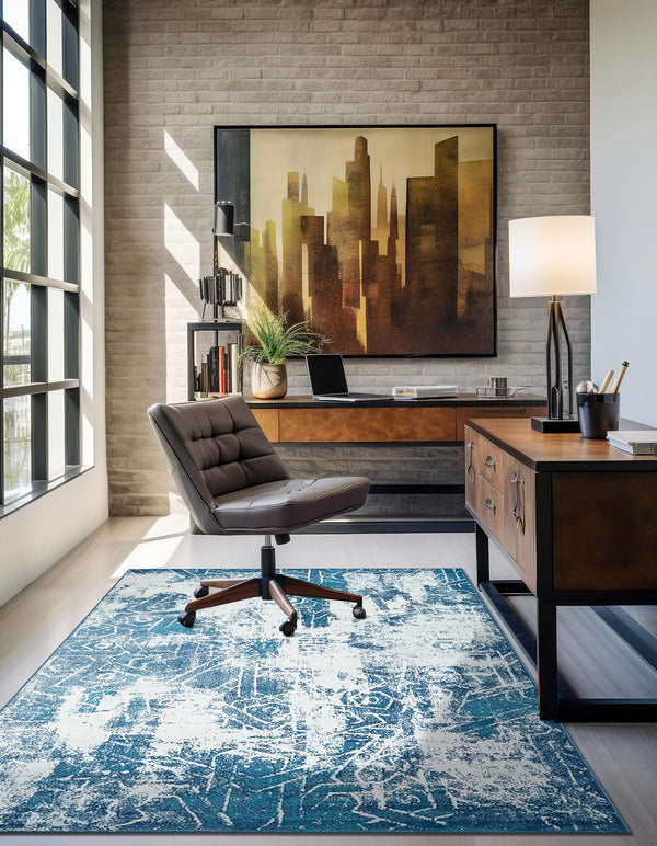 Riviera Elegance Collection Area Rug -  Grasse Rectangle Blue  lifestyle 22