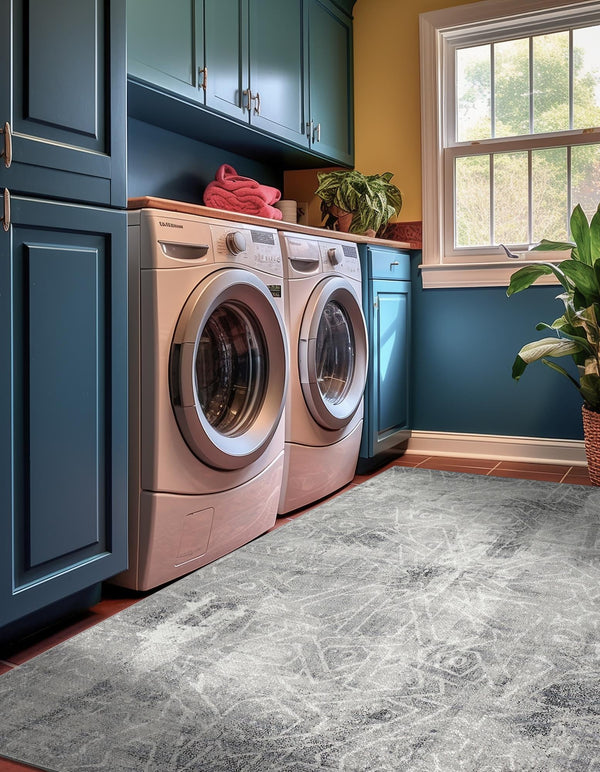 Riviera Elegance Collection Area Rug -  Grasse Rectangle Dark Gray  lifestyle 7