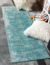 Riviera Elegance Collection Area Rug - Antibes (Turquoise) Runner Turquoise  lifestyle 26