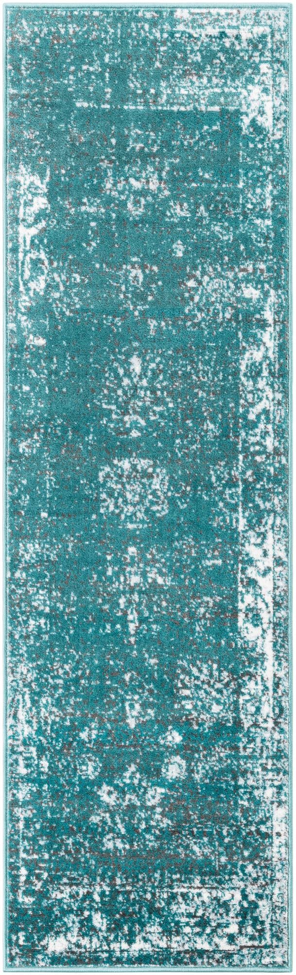 Riviera Elegance Collection Area Rug - Antibes (Turquoise) Runner Turquoise Main