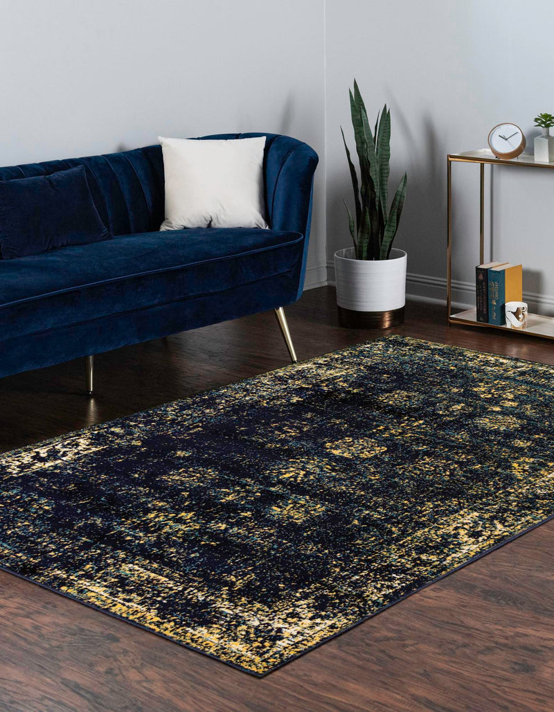 Riviera Elegance Collection Area Rug - Antibes (Navy Blue) Rectangle Navy Blue  lifestyle 6