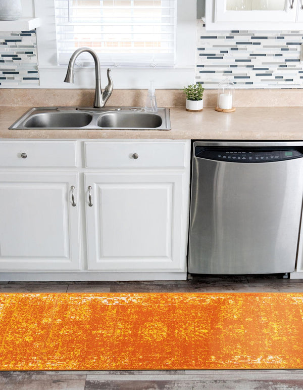 Riviera Elegance Collection Area Rug - Antibes (Orange) Runner Orange  lifestyle 9