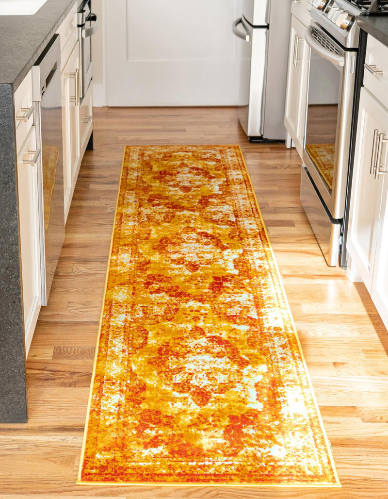 Riviera Elegance Collection Area Rug -  Menton (Orange) Runner Orange  lifestyle 39