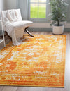 Riviera Elegance Collection Area Rug -  Menton (Orange) Rectangle Orange  lifestyle 0