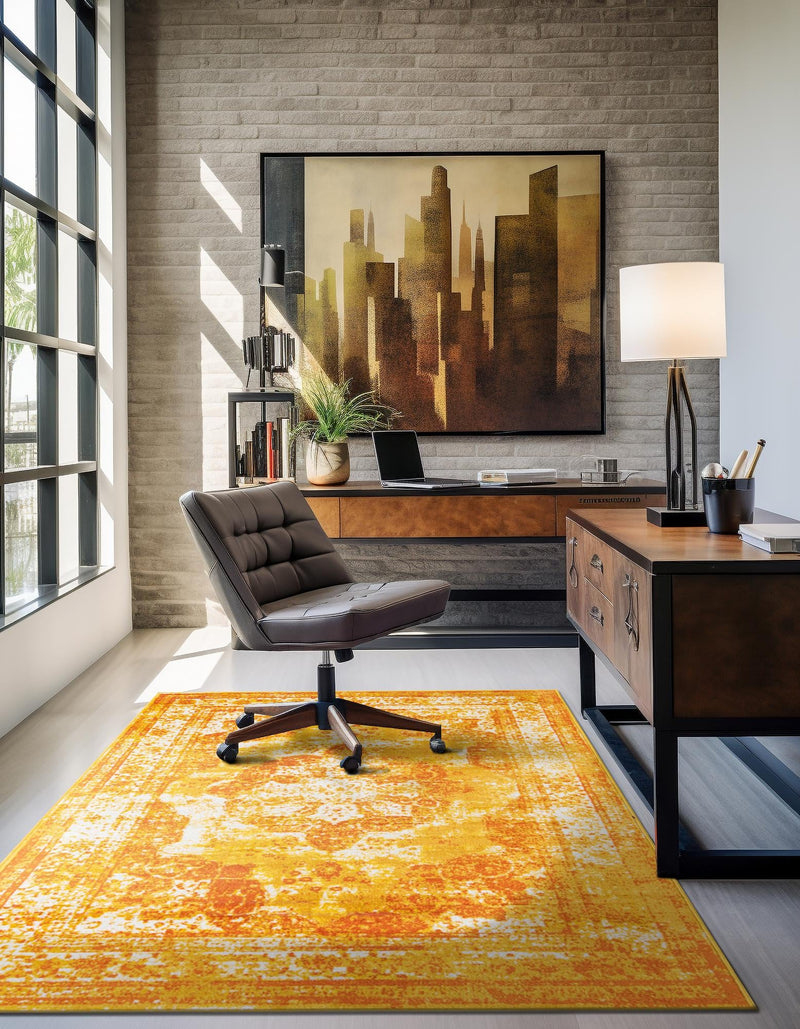 Riviera Elegance Collection Area Rug -  Menton (Orange) Rectangle Orange  lifestyle 5