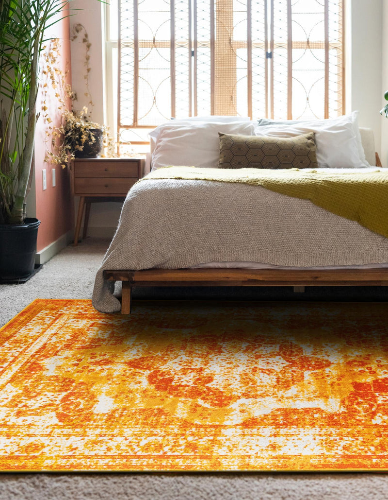 Riviera Elegance Collection Area Rug -  Menton (Orange) Rectangle Orange  lifestyle 10