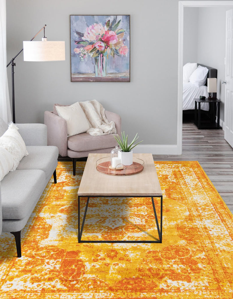 Riviera Elegance Collection Area Rug -  Menton (Orange) Rectangle Orange  lifestyle 19