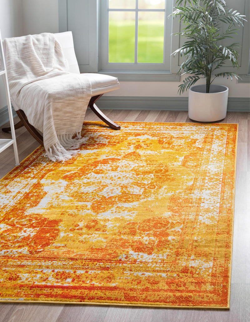 Riviera Elegance Collection Area Rug -  Menton (Orange) Rectangle Orange  lifestyle 5