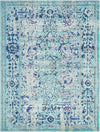 Chateau Elegance Collection Area Rug -  Louvre Rectangle Light Blue  lifestyle 3