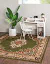 Tabriz Tapestry Collection Area Rug - Azerbaijan (Green) Square Green  lifestyle 24