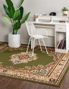 Tabriz Tapestry Collection Area Rug - Azerbaijan (Green) Square Green  lifestyle 27