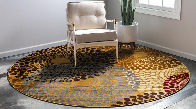 Bistro Lounge Collection Area Rug -  Cappuccino Round Beige  lifestyle 26