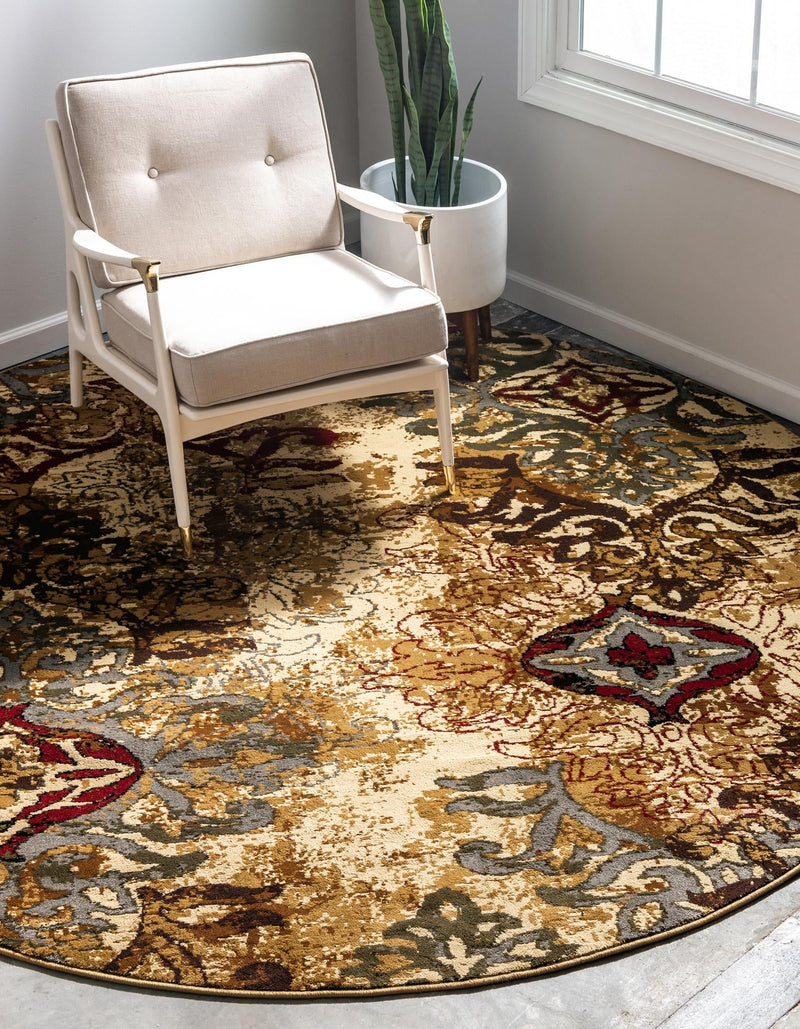Bistro Lounge Collection Area Rug -  Piccolo Round Beige  lifestyle 20