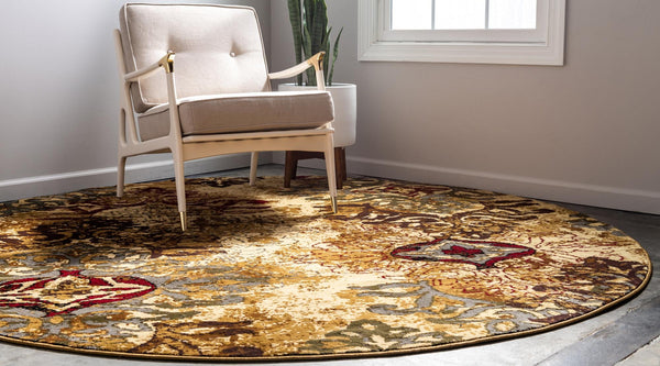 Bistro Lounge Collection Area Rug -  Piccolo Round Beige  lifestyle 23