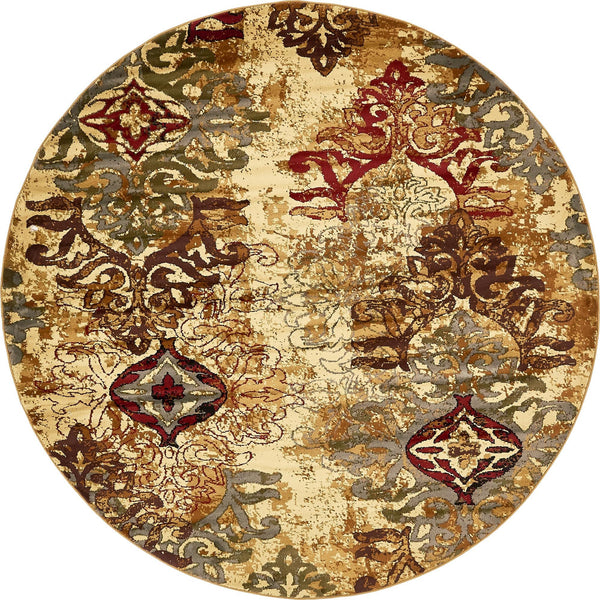 Bistro Lounge Collection Area Rug -  Piccolo Round Beige  lifestyle 17