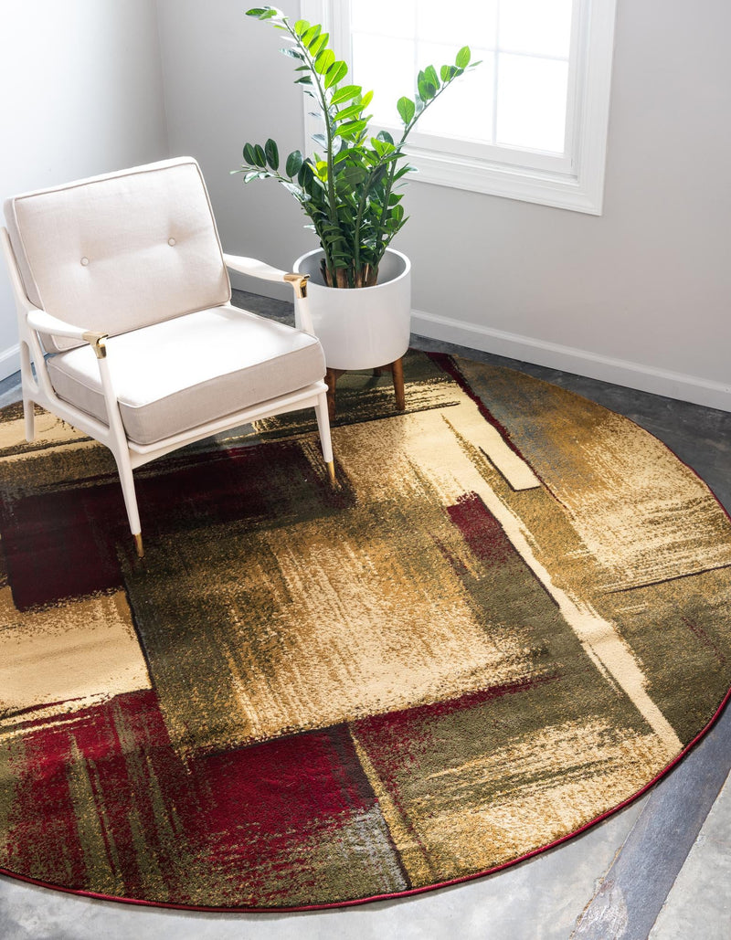 Bistro Lounge Collection Area Rug -  Doppio Round Multi  lifestyle 18