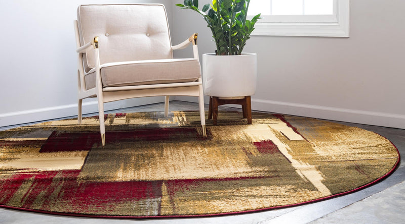 Bistro Lounge Collection Area Rug -  Doppio Round Multi  lifestyle 25
