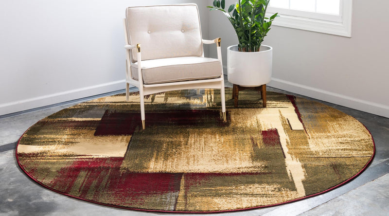 Bistro Lounge Collection Area Rug -  Doppio Round Multi  lifestyle 32