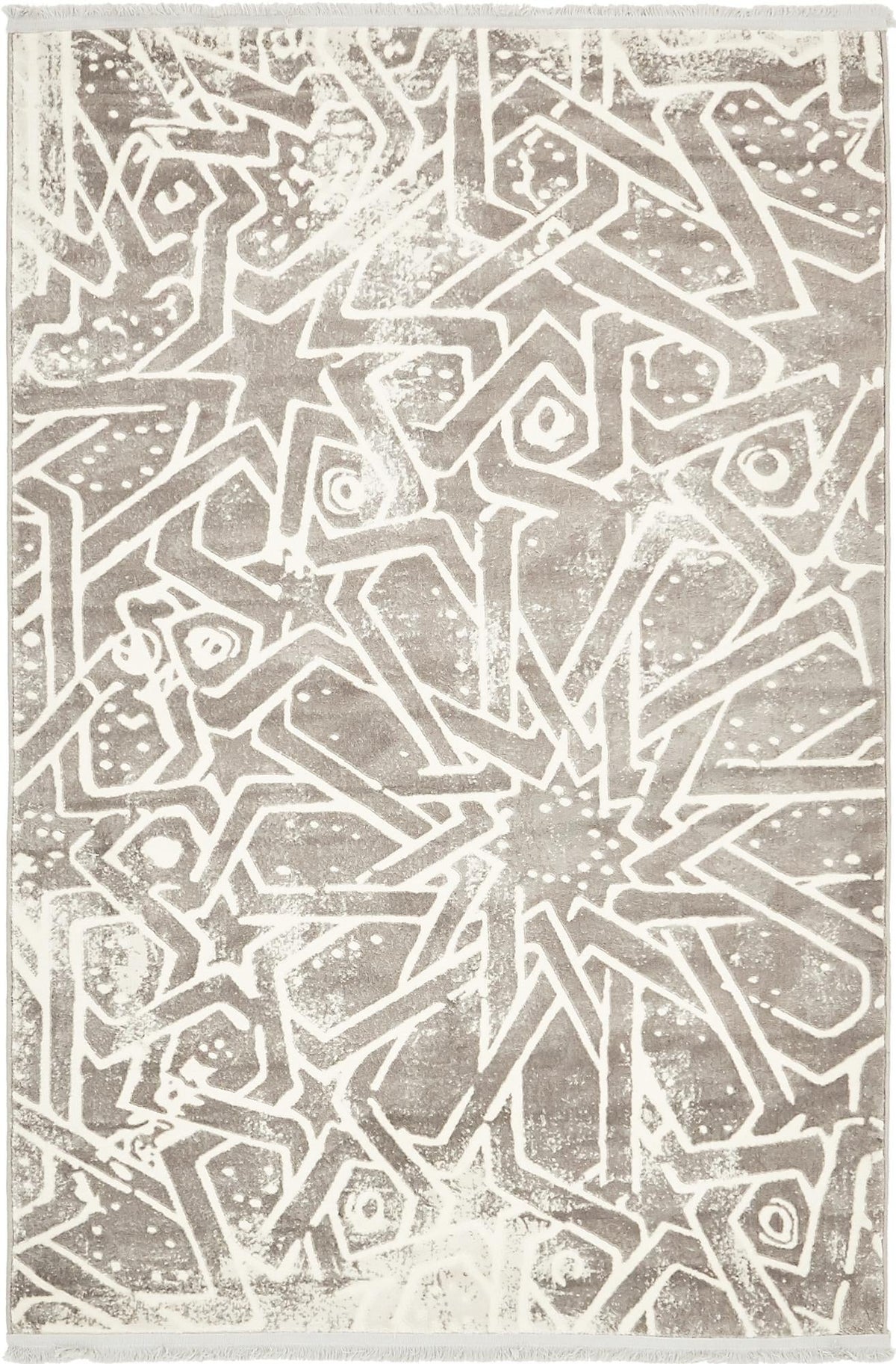 Rustic Charm Revival Collection Area Rug -  Windmill Rectangle Gray Main