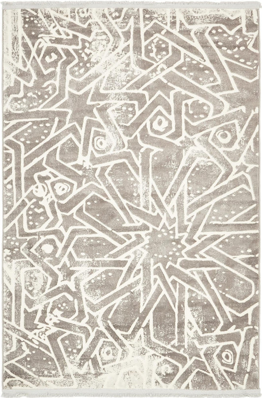 Rustic Charm Revival Collection Area Rug -  Windmill Rectangle Gray Main