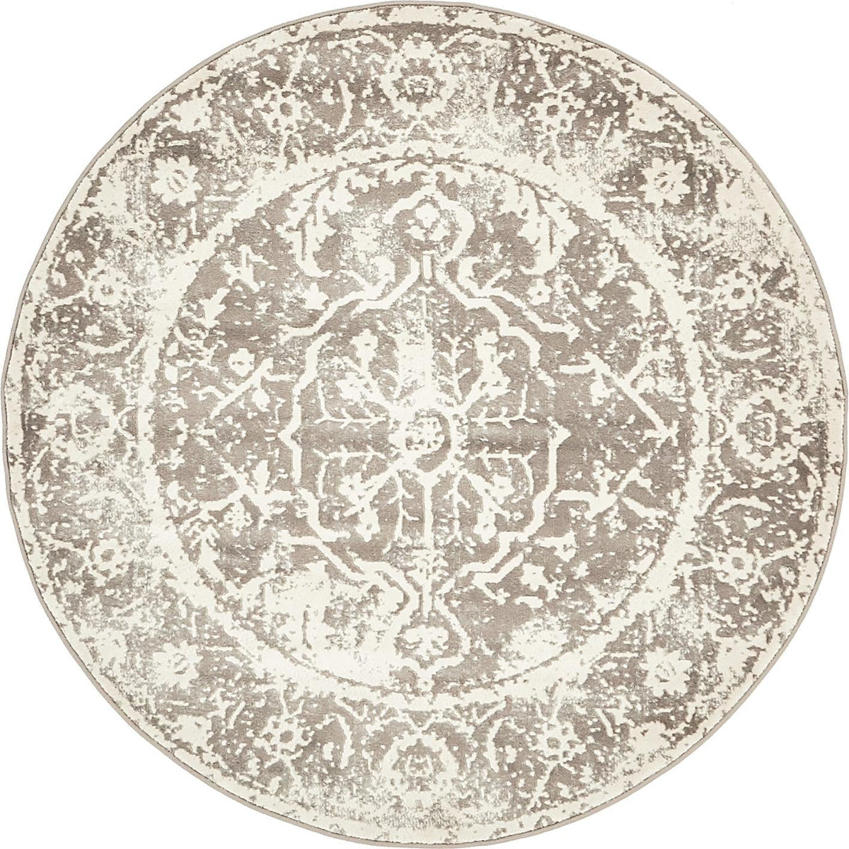 Rustic Charm Revival Collection Area Rug -  Vineyard Round Gray  lifestyle 6