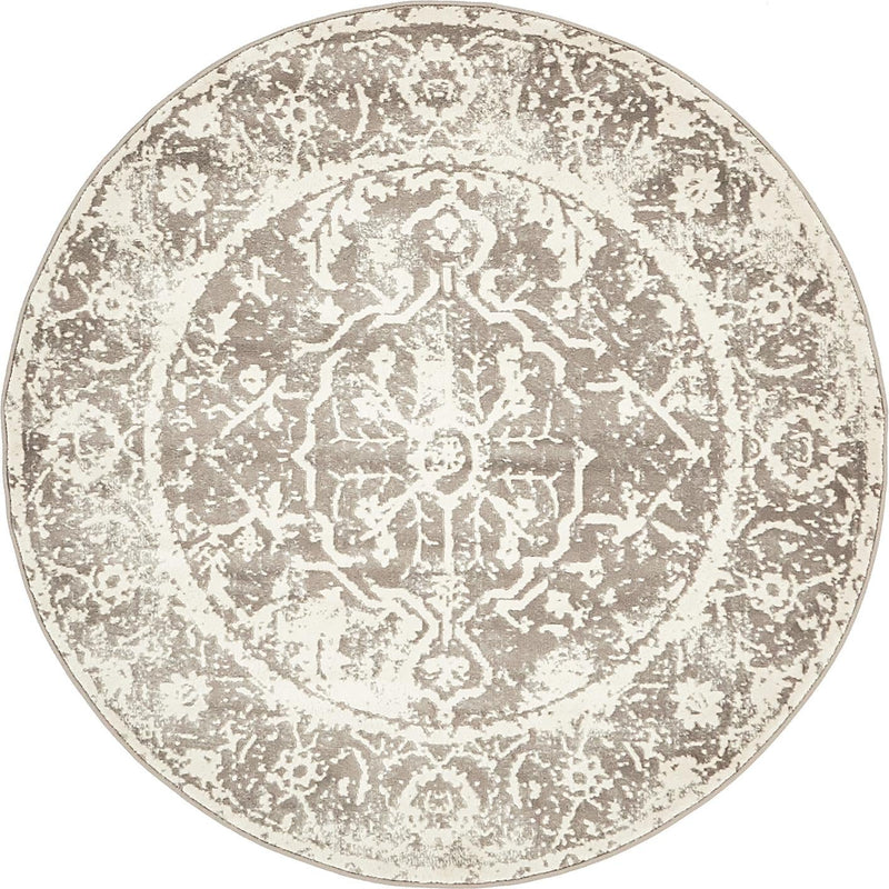Rustic Charm Revival Collection Area Rug -  Vineyard Round Gray  lifestyle 6