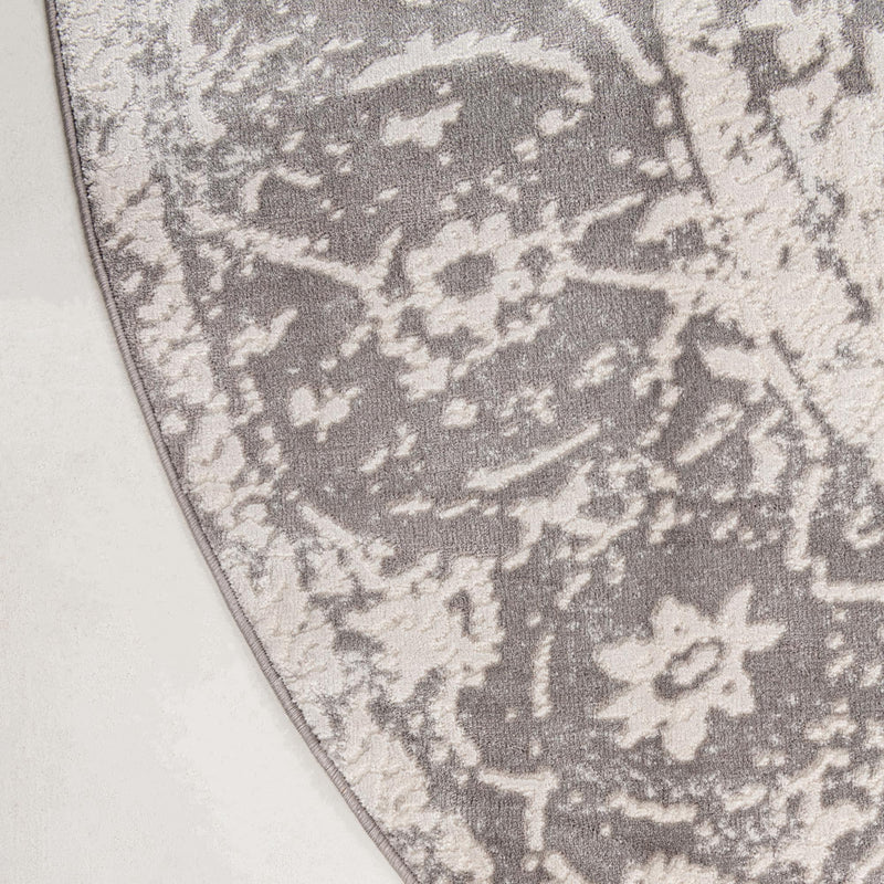 Rustic Charm Revival Collection Area Rug -  Vineyard Round Gray  lifestyle 13