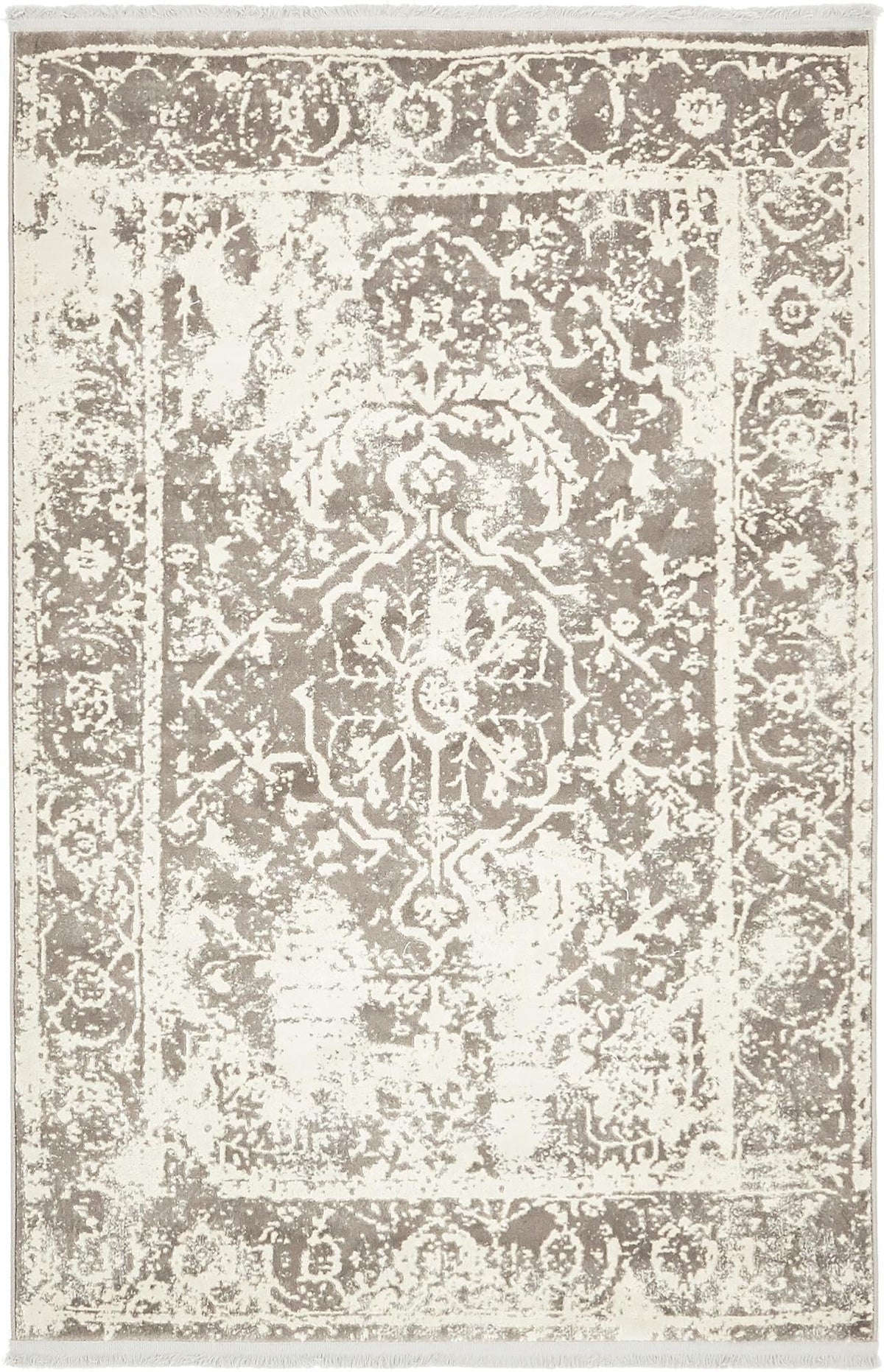 Rustic Charm Revival Collection Area Rug -  Vineyard Rectangle Gray Main