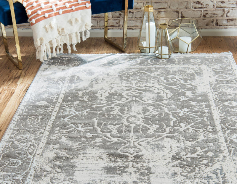 Rustic Charm Revival Collection Area Rug -  Vineyard Rectangle Gray  lifestyle 4