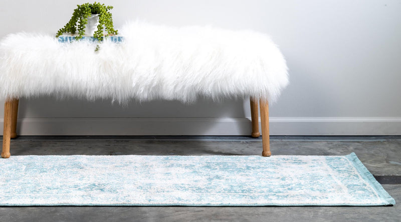 Rustic Charm Revival Collection Area Rug -  Vineyard Runner Blue  lifestyle 17
