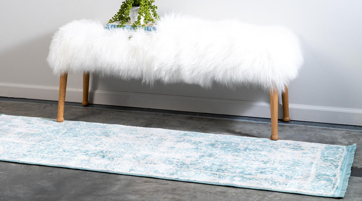Rustic Charm Revival Collection Area Rug -  Vineyard Runner Blue  lifestyle 19