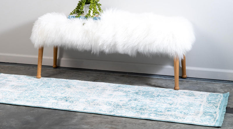 Rustic Charm Revival Collection Area Rug -  Vineyard Runner Blue  lifestyle 19