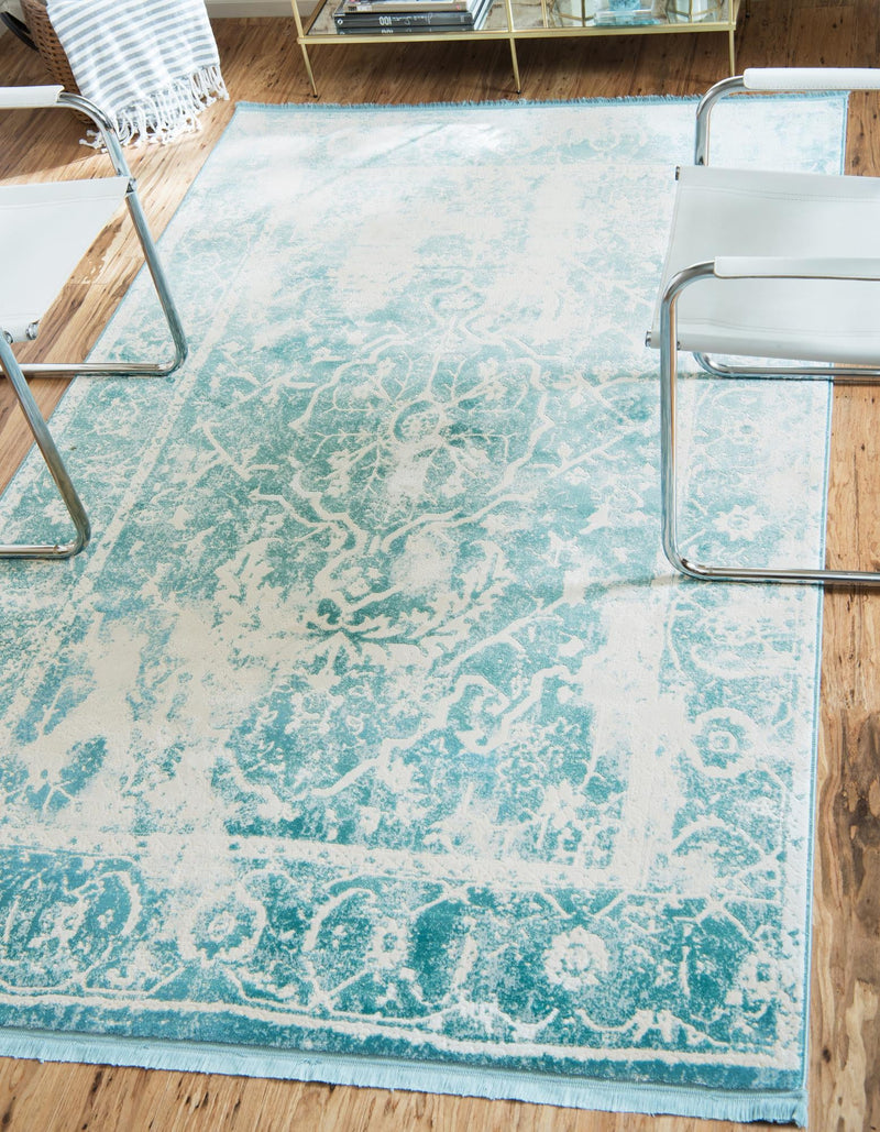 Rustic Charm Revival Collection Area Rug -  Vineyard Rectangle Blue  lifestyle 4