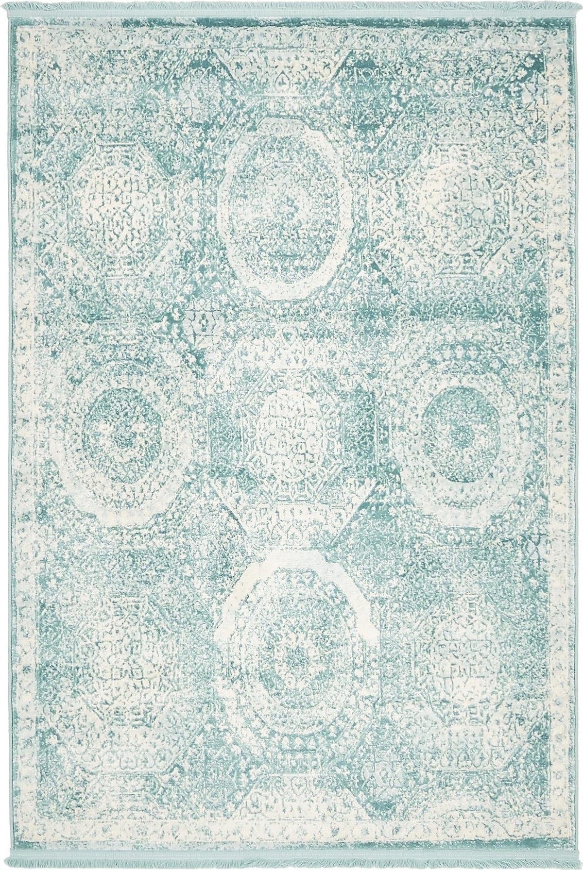 Rustic Charm Revival Collection Area Rug -  Paddock Rectangle Blue  lifestyle 2