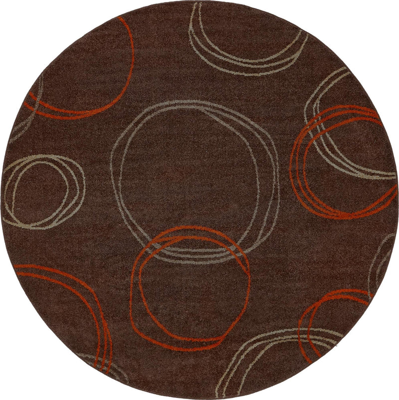 Autumn Meadow Collection Area Rug -  Ferngrove Round Brown  lifestyle 44