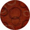 Autumn Meadow Collection Area Rug -  Ferngrove Round Terracotta  lifestyle 46