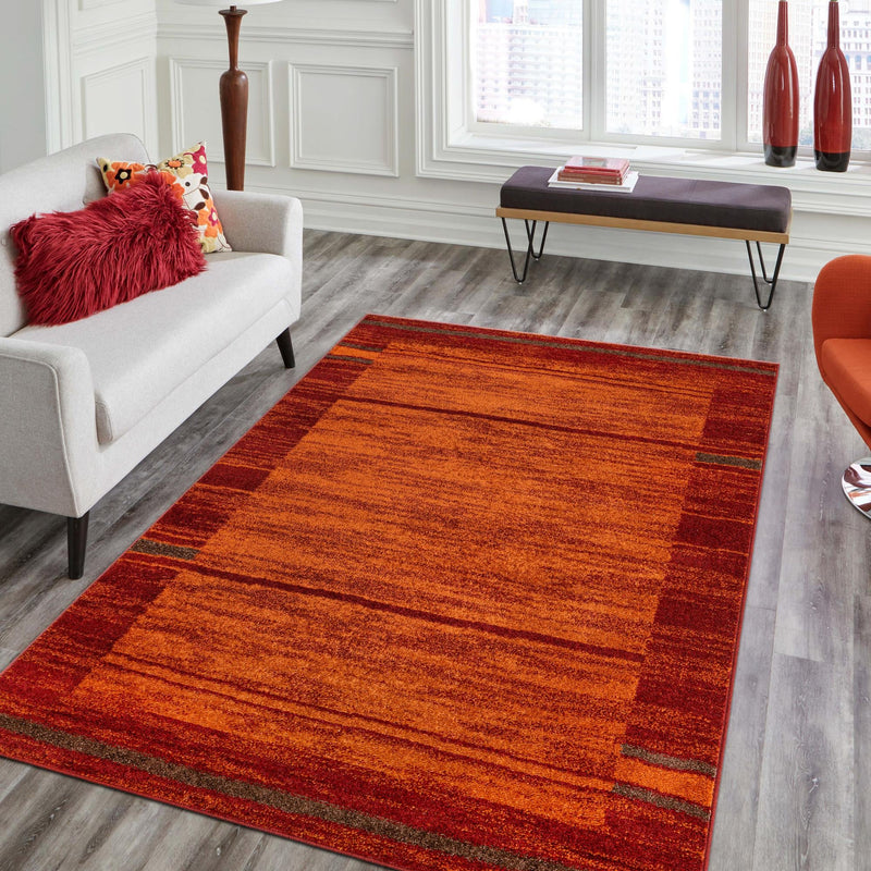 Autumn Meadow Collection Area Rug -  Nutmegwood Rectangle Terracotta  lifestyle 46