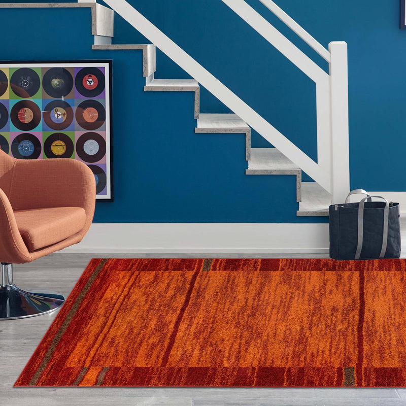 Autumn Meadow Collection Area Rug -  Nutmegwood Rectangle Terracotta  lifestyle 49