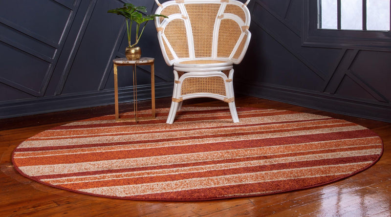 Autumn Meadow Collection Area Rug -  Oakhollow Round Rust Red  lifestyle 18