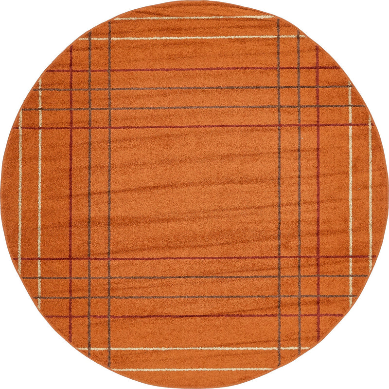 Autumn Meadow Collection Area Rug -  Pumpkinpatch Round Terracotta  lifestyle 23