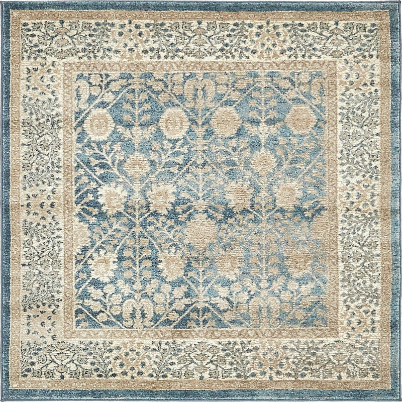 Salzburg Elegance Collection Area Rug -  Hellbrunn Square Light Blue  lifestyle 30
