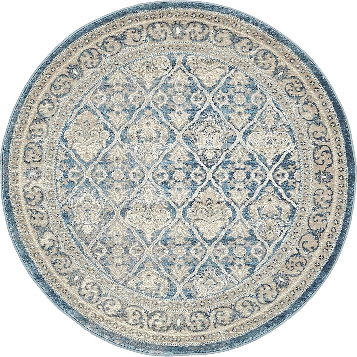 Salzburg Elegance Collection Area Rug -  Kapuzinerberg Round Light Blue  lifestyle 22
